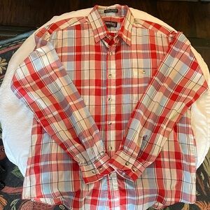 Townsley Men's Red and Blue Plaid Button-Down Shirt